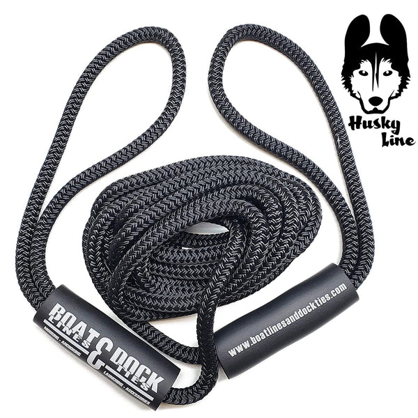 Boat Throw Rope- "Husky Line" 2 Loop Double Braided Nylon Rope, Stitched Loops and Floats