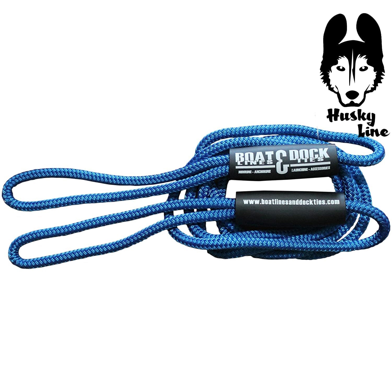 Boat Throw Rope- "Husky Line" 2 Loop Double Braided Nylon Rope, Stitched Loops and Floats