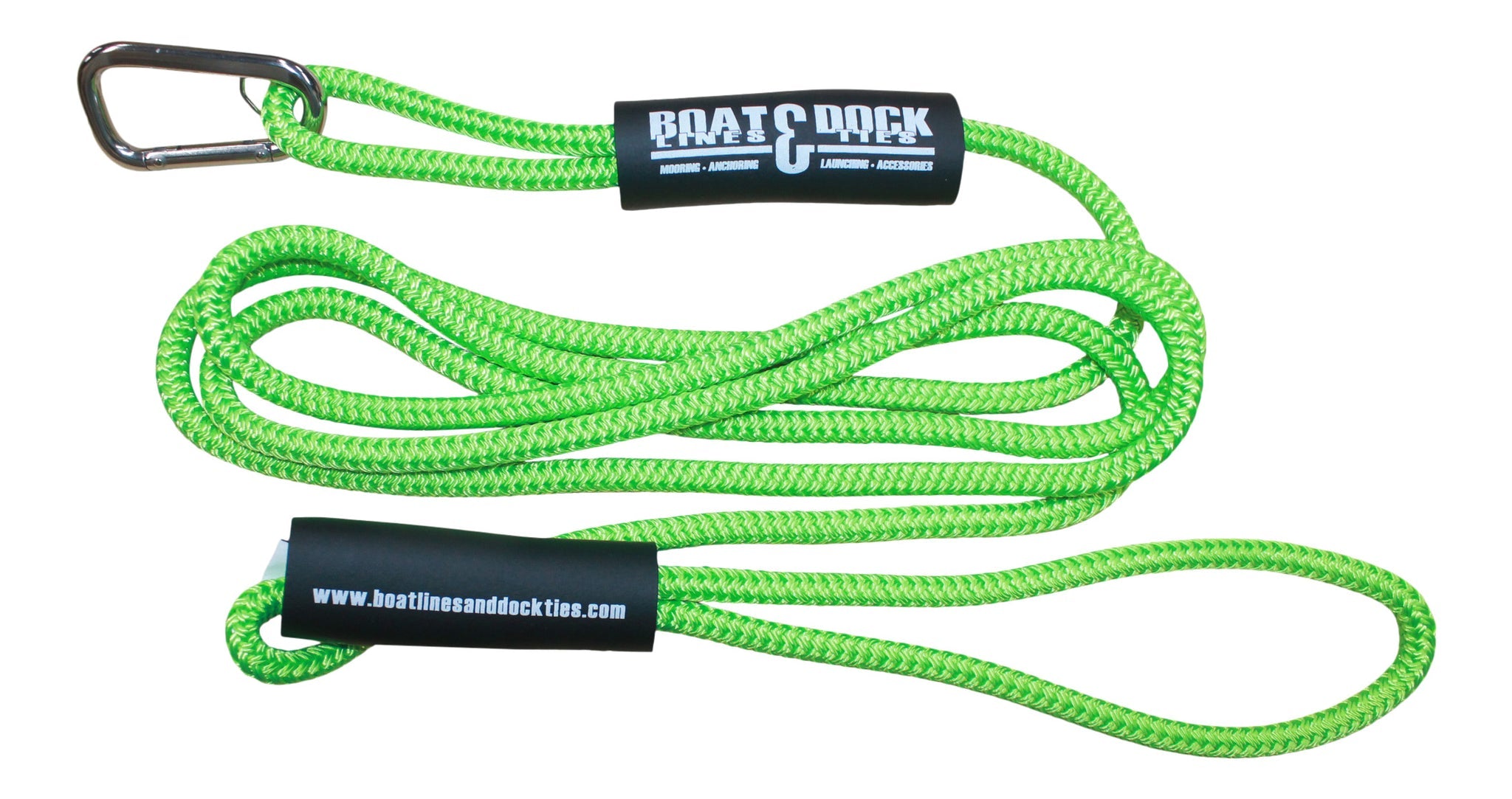 Boat Throw Rope- "The Ninja" Hook and Loop -Double Braided Nylon Rope, Stitched Loops and Floats