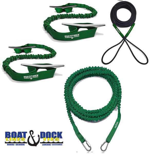 Ultimate Boaters Kit- 2 Loop Dock Ties, Anchor Bungee and Docking Bungee Rope - USA Made