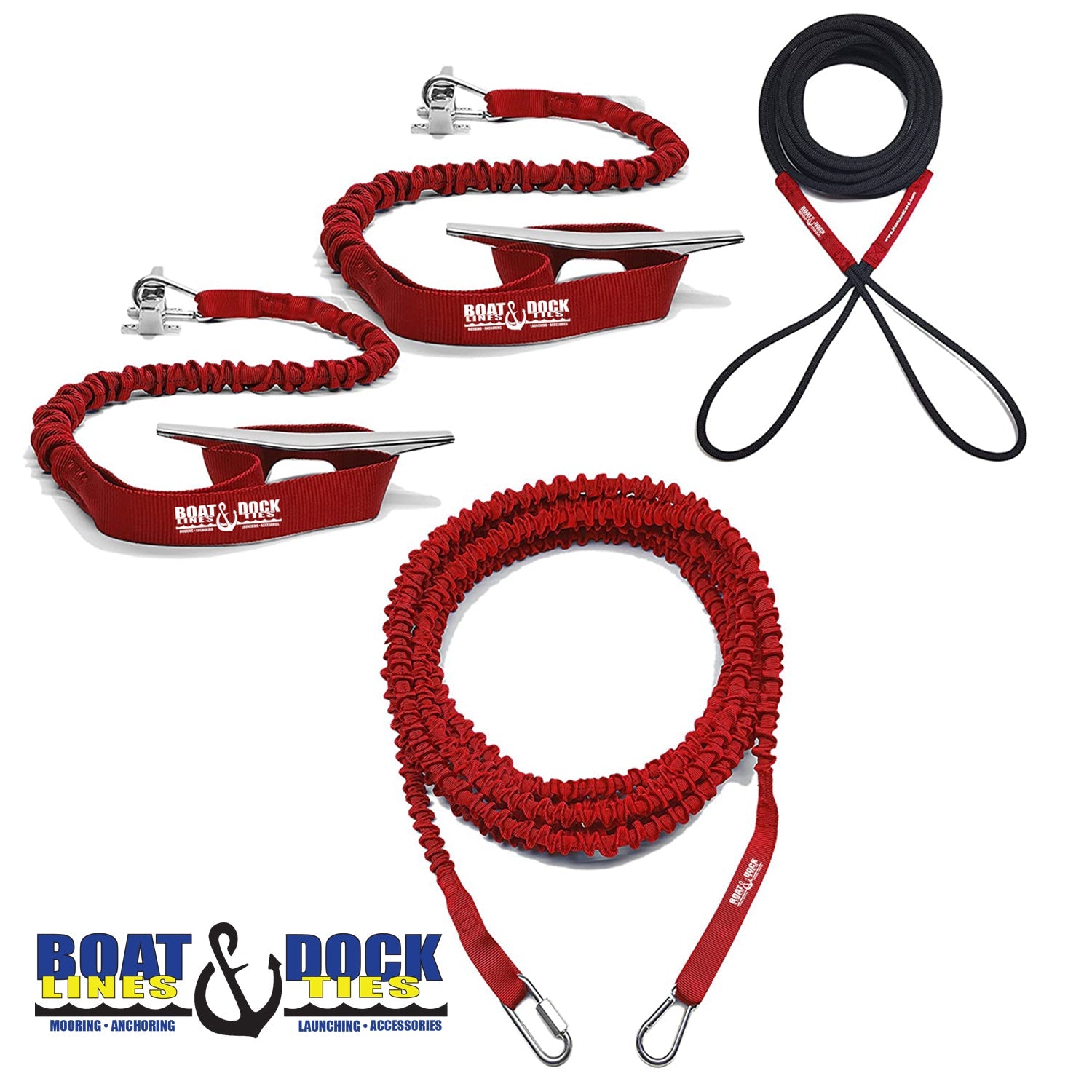 Ultimate Boaters Kit- Hook and Loop Dock Ties, Anchor Bungee and